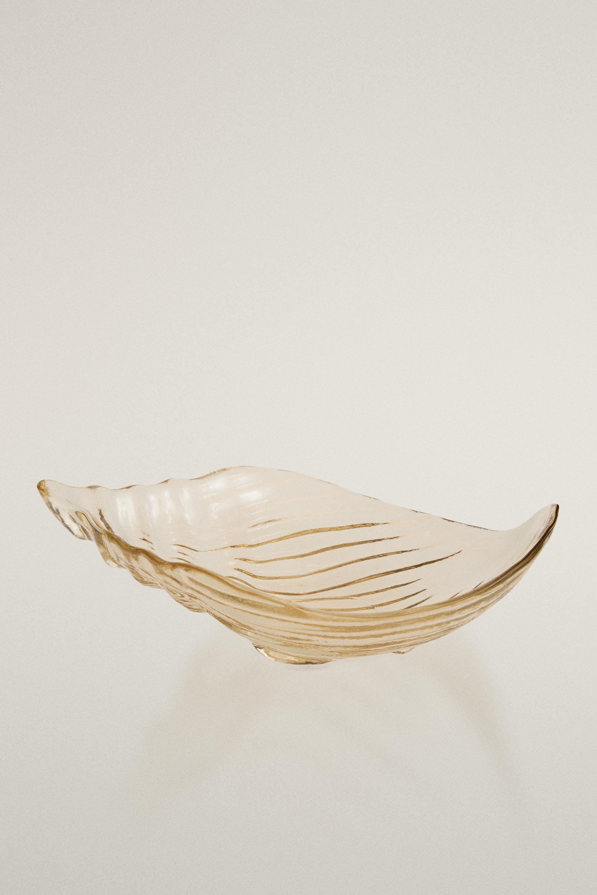 PLAT EN VERRE COQUILLAGE